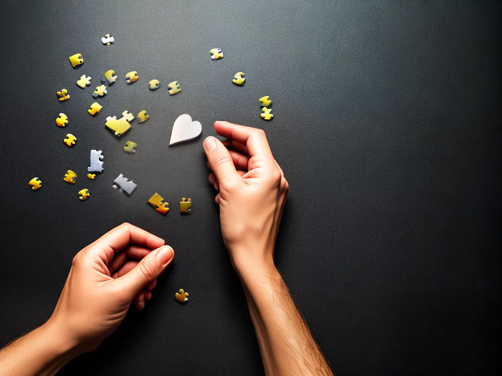 Fotos maos quebradas puzzle comunicacao