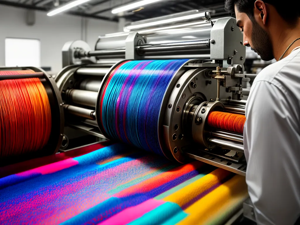 Fotos maquina estamparia tecido artesao colorido