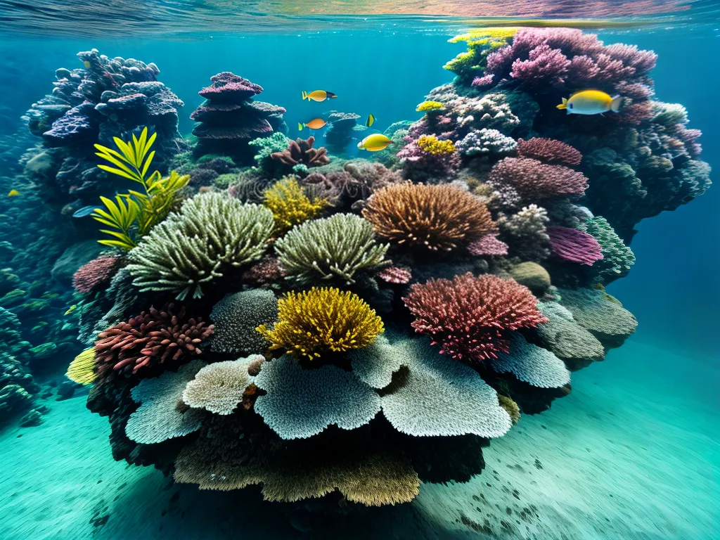 Fotos mergulhador recife corais peixes iniciante
