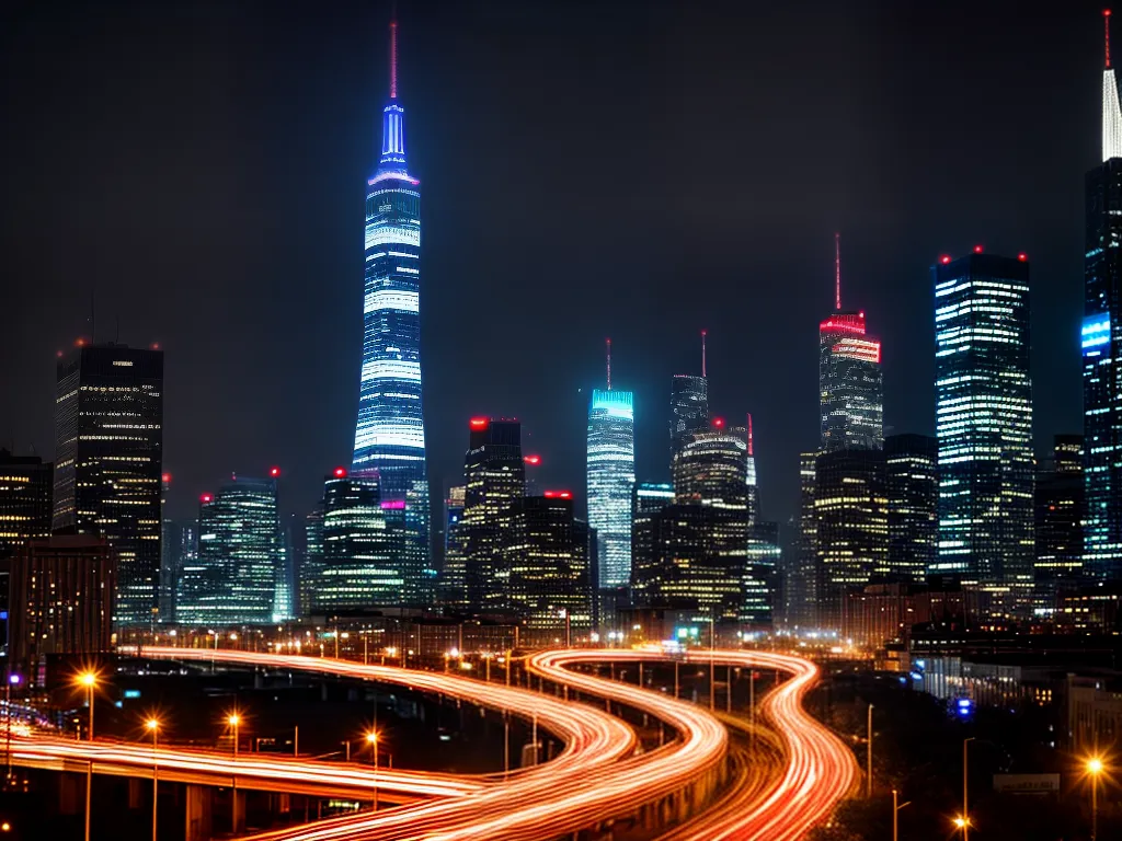 Fotos metropole vida noturna carros arranha ceu