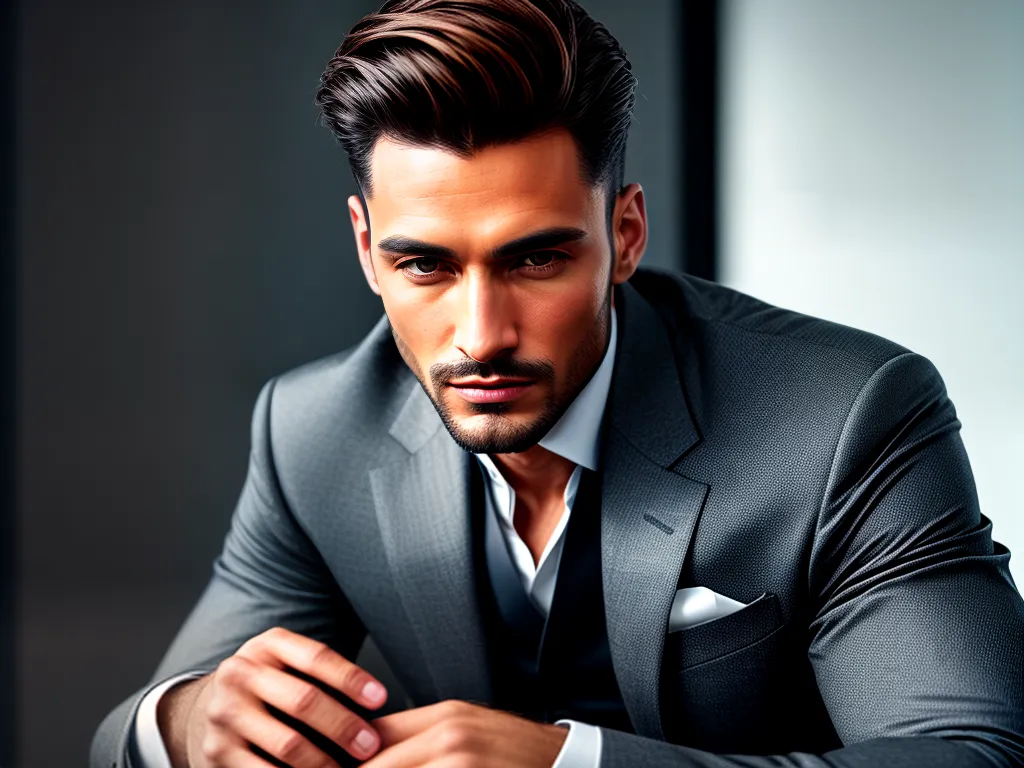 Fotos modelo masculino ternos detalhes