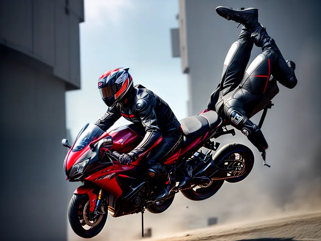 Fotos moto acrobacia ninja destemido