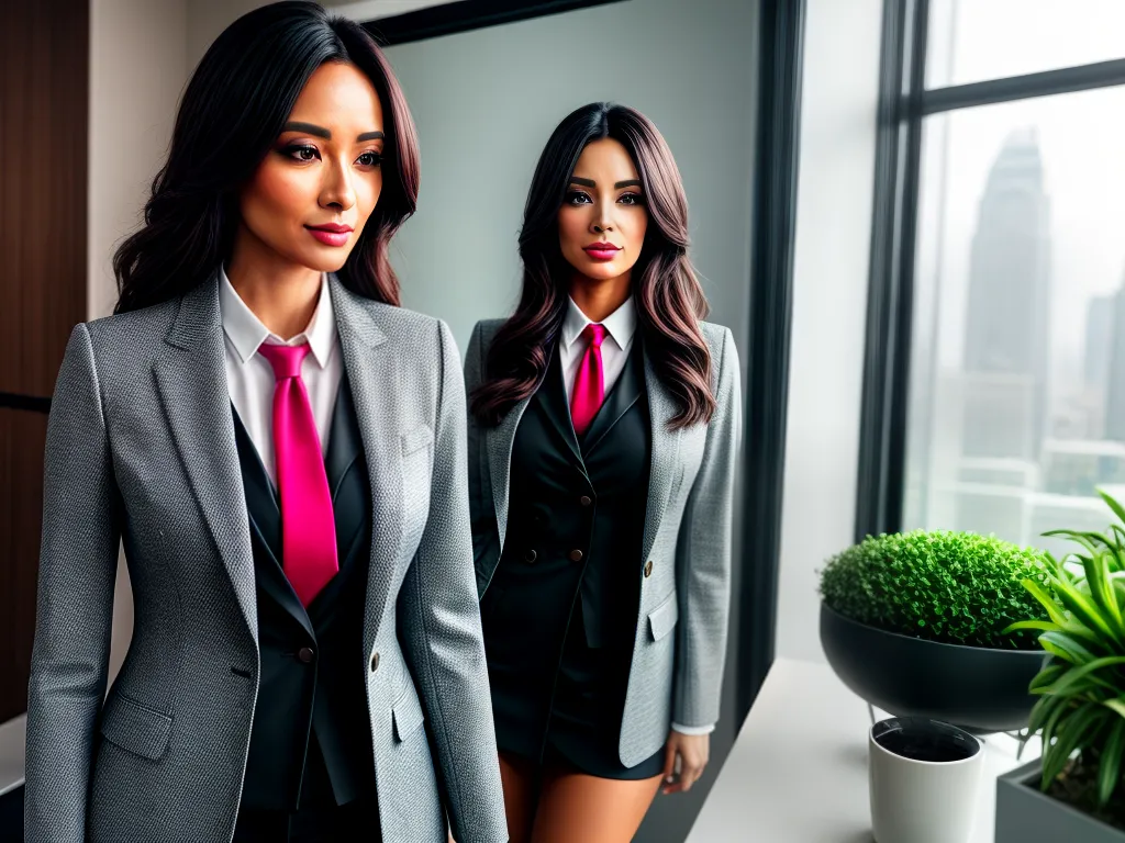 Fotos mulher confiante reflexo espelho trabalho