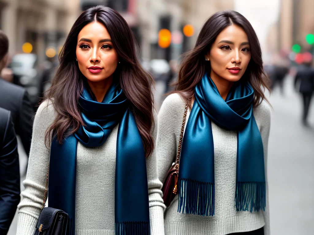 Fotos mulher elegante cachecol colorido