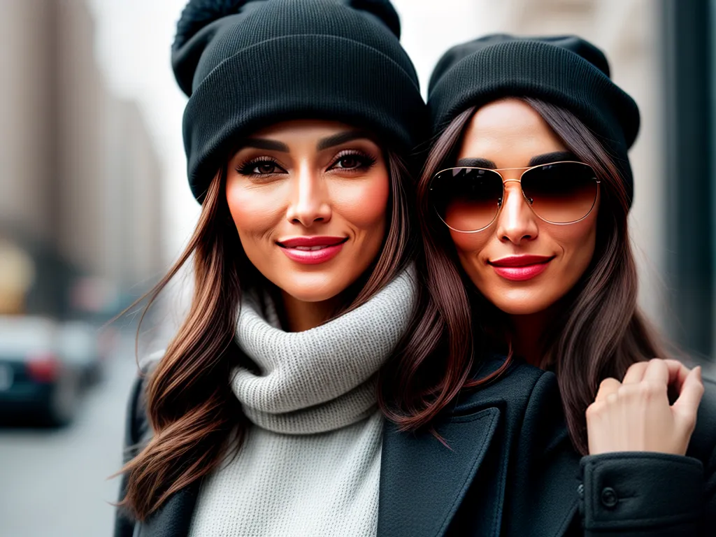 Dicas de Estilo: Elegância ao Usar um Gorro 4 Fotos mulher estilosa beanie preto