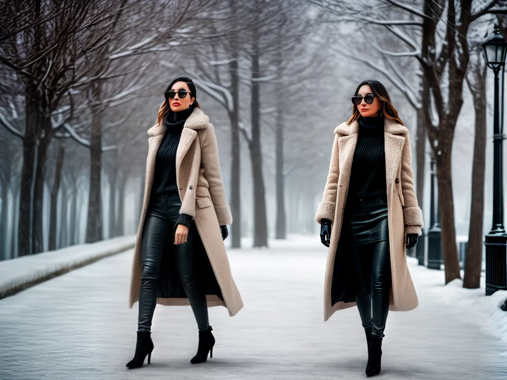 Fotos mulher estilosa inverno casaco neutro