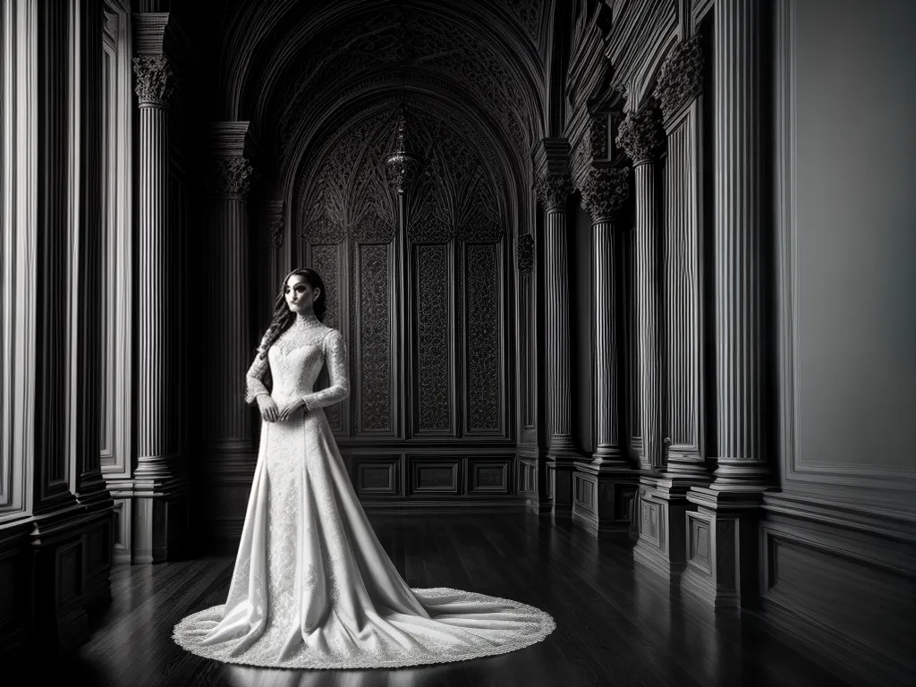 Fotos mulher vestido barroco cidade moderna