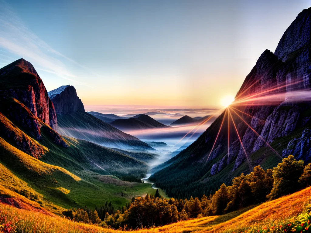 Fotos nascer do sol montanhas potencial sucesso