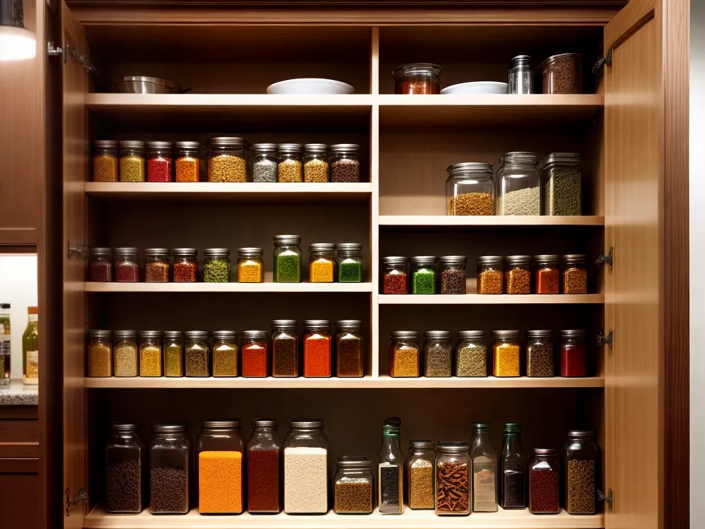 Fotos organizacao armario cozinha ingredientes