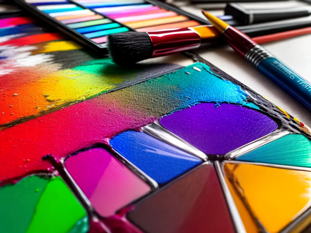 Fotos paleta artista cores pincel artes