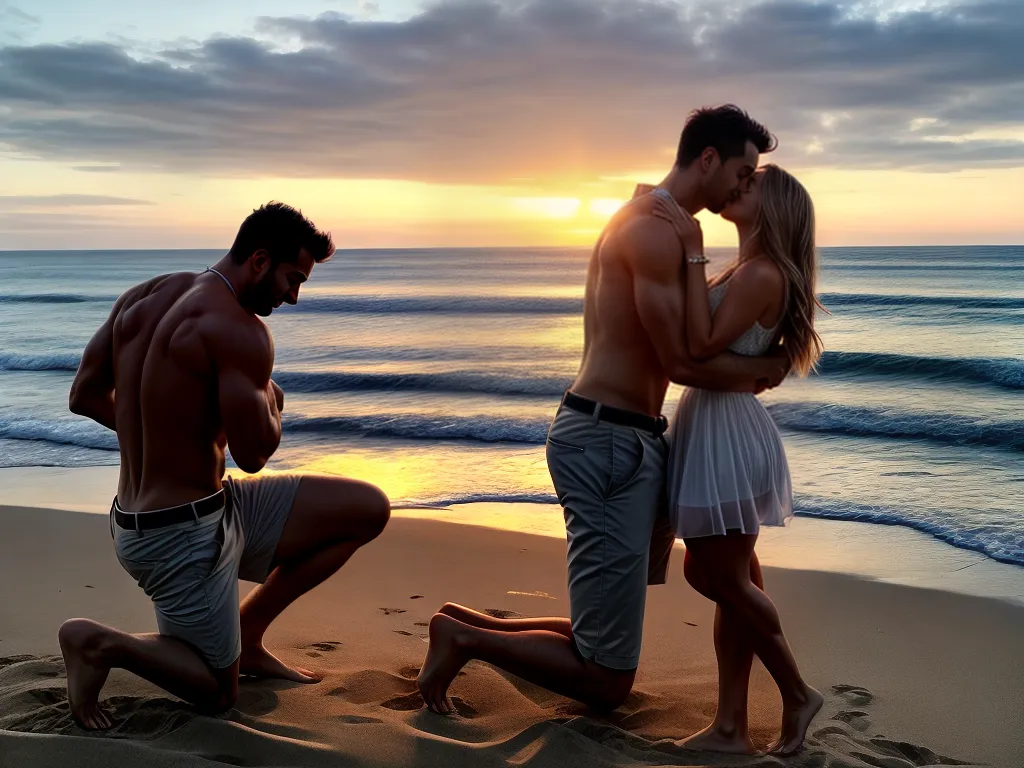 Fotos pedido casamento praia por do sol