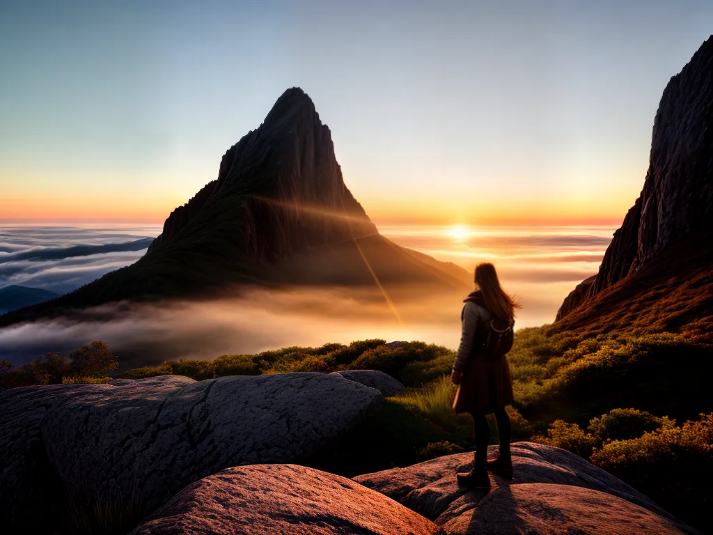 Fotos pessoa sol por do sol montanha 1