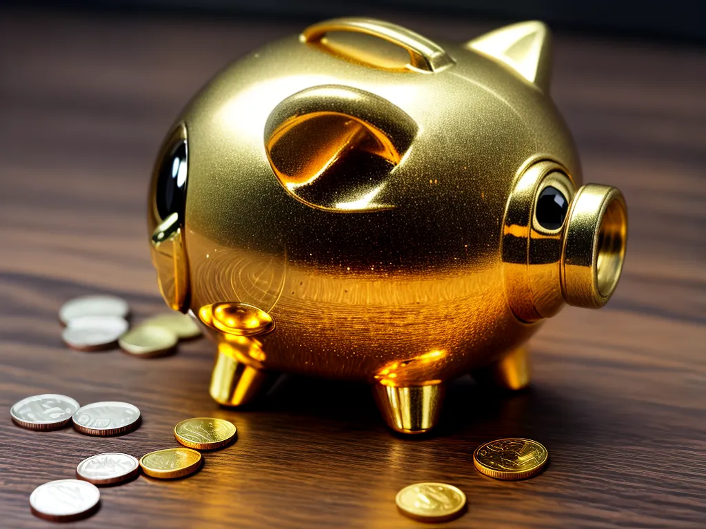 Fotos porquinho dourado estabilidade financeira 1