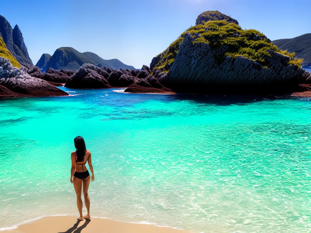 Fotos praia solitario agua turquesa saude