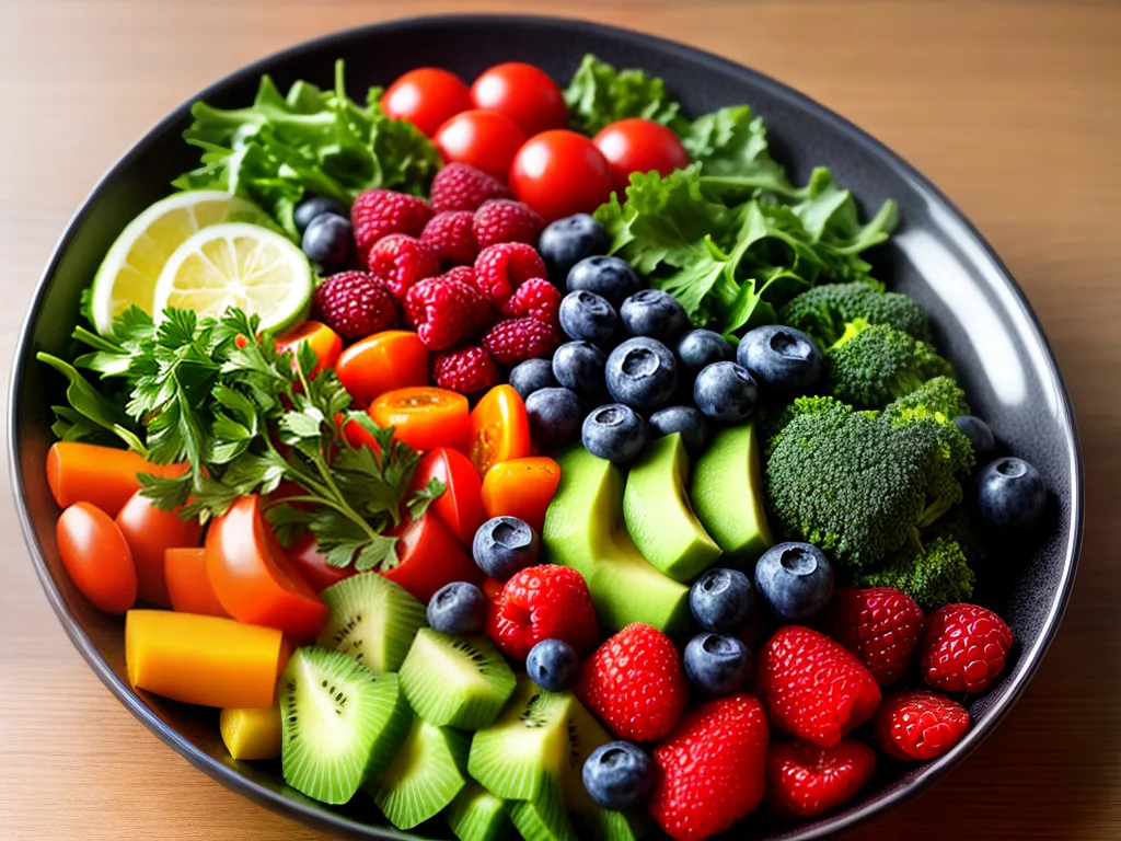 Por que a dieta vegetariana é benéfica para sua saúde 4 Fotos prato colorido frutas vegetais saudaveis 1