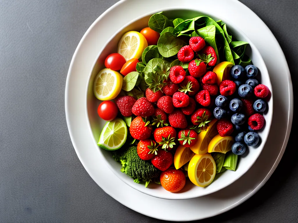 Por que a dieta vegetariana é benéfica para sua saúde 3 Fotos prato colorido frutas vegetais saudaveis