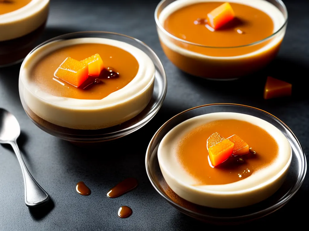 Fotos pudim cremoso caramelo glass