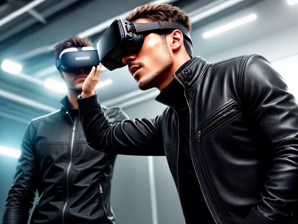 Fotos realidade virtual jovem excitado inovacao