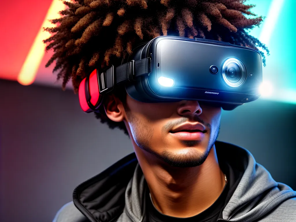 Fotos realidade virtual jovem explorando mundo