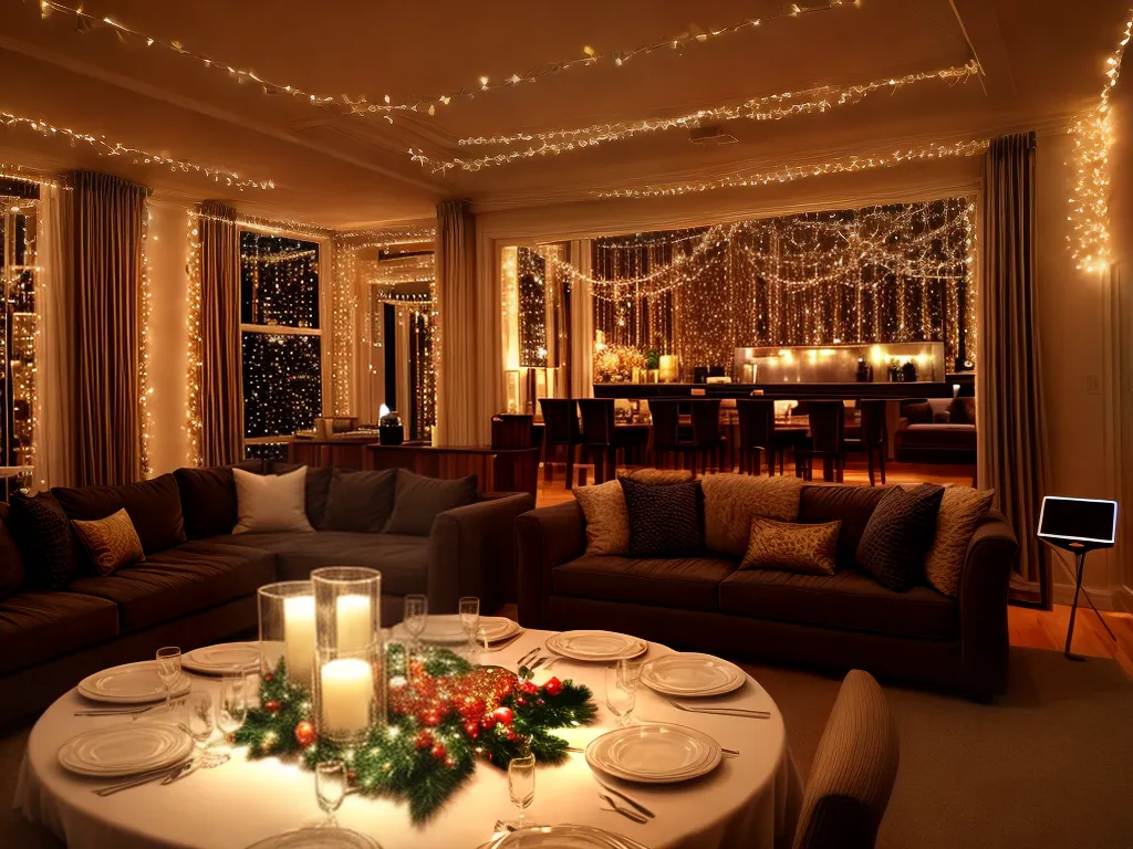 Fotos sala decorada luzes festivas 1