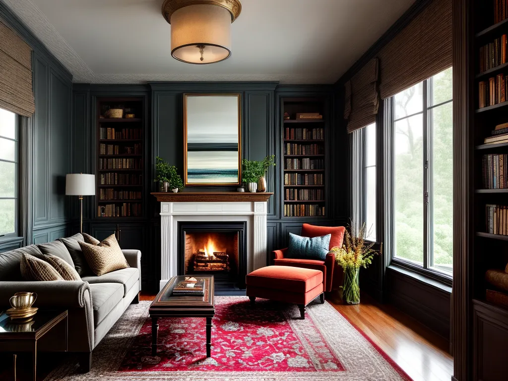 Transforme seu ambiente em um refúgio de conforto e aconchego 1 Fotos sala estar aconchegante lareira livros