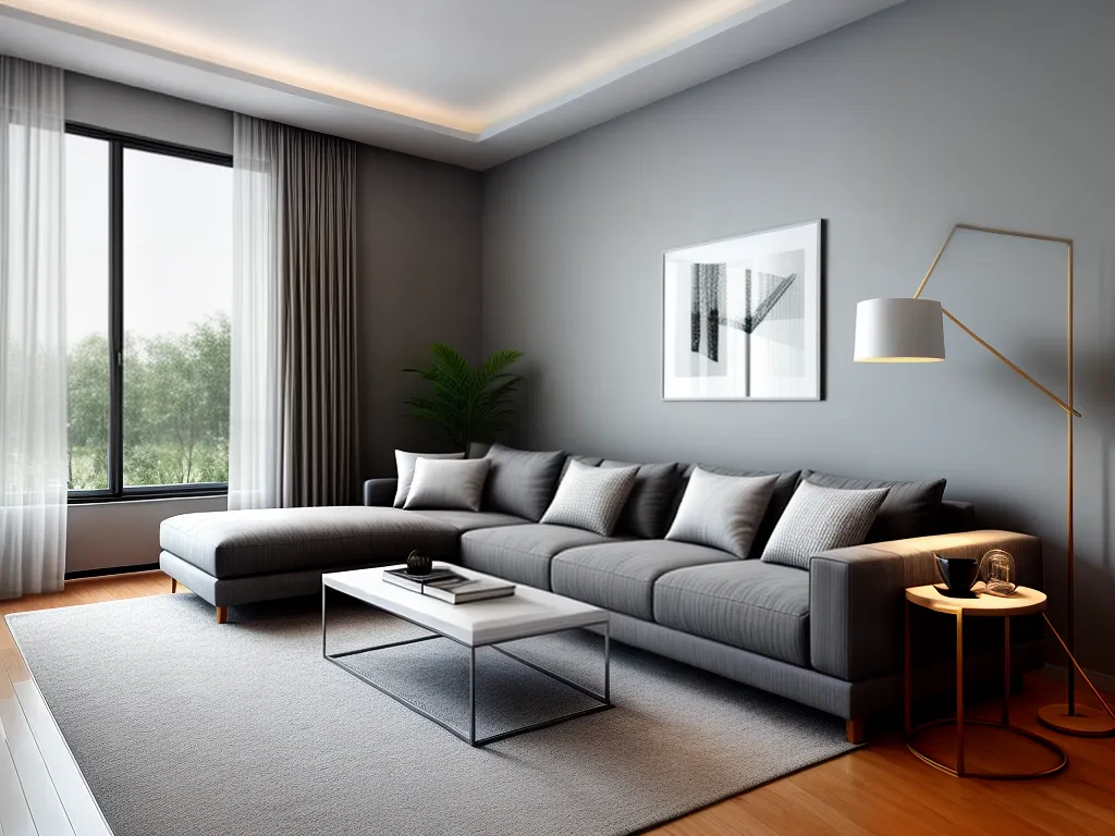 Fotos sala minimalista sofa cinza decoracao