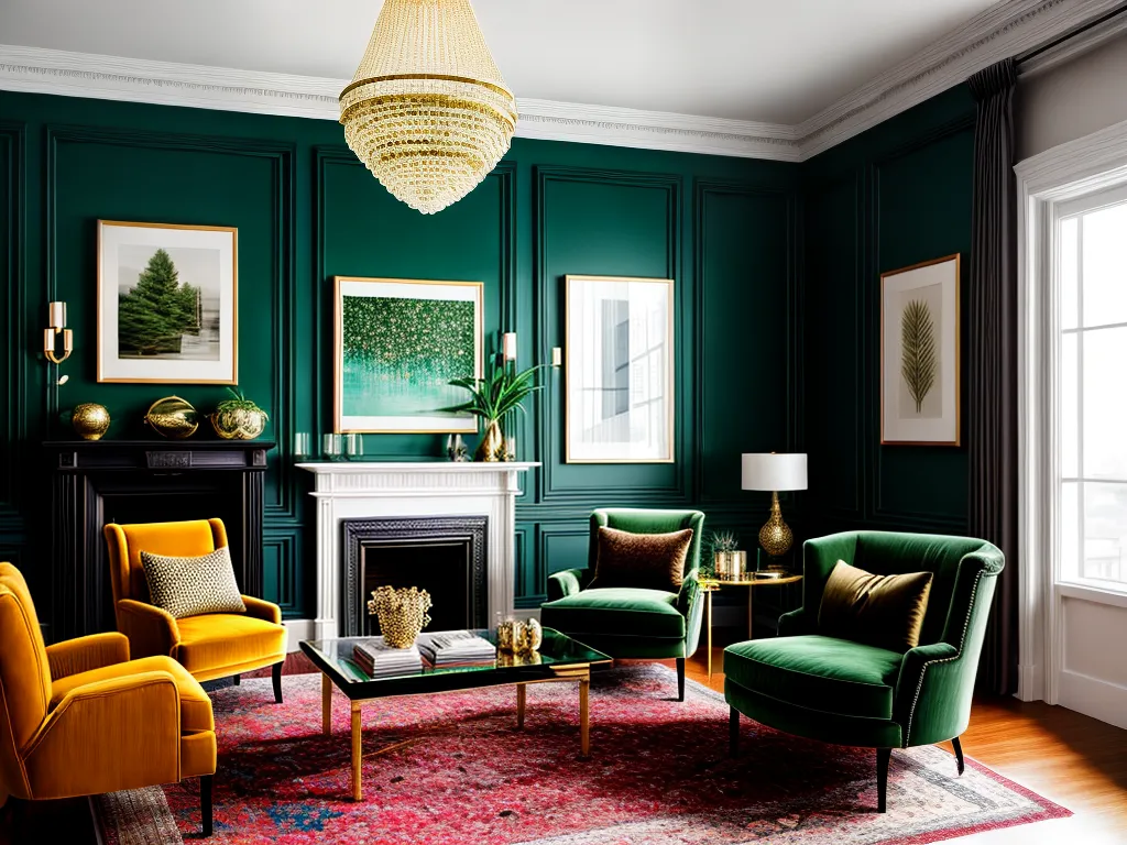 Fotos sala sofisticada veludo verde