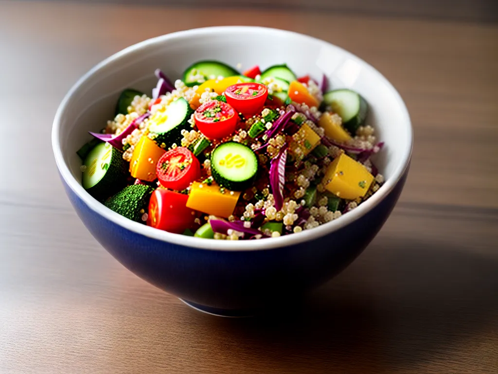 Fotos salada quinoa colorida vegetais frescos