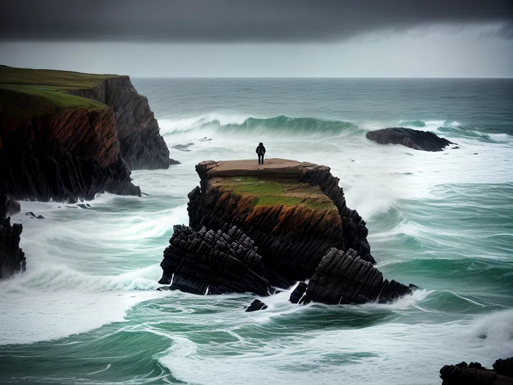 Fotos serenidade cliff mar tempestade