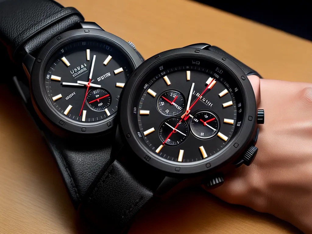 Fotos smartwatch moderno pulseira couro gadgets