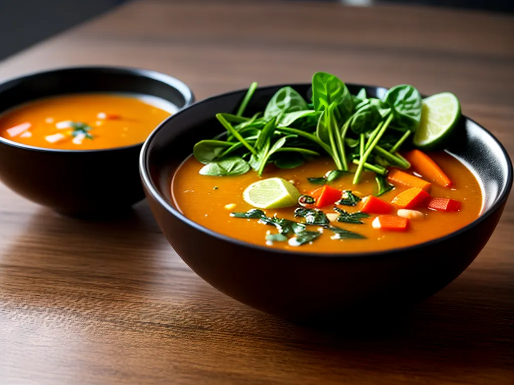 Fotos sopa colorida legumes saudavel