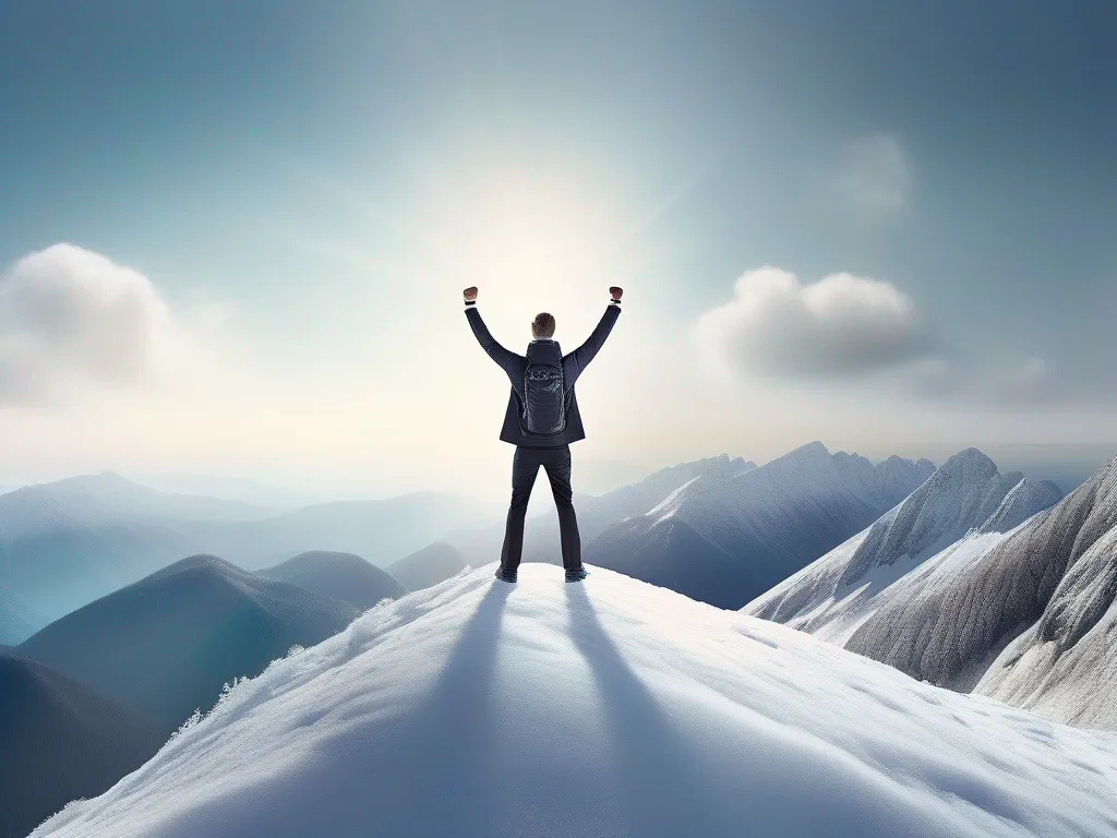 Fotos sucesso profissional topo montanha