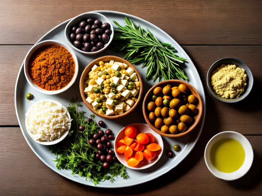 Fotos tabua ingredientes coloridos tapenade tortellini