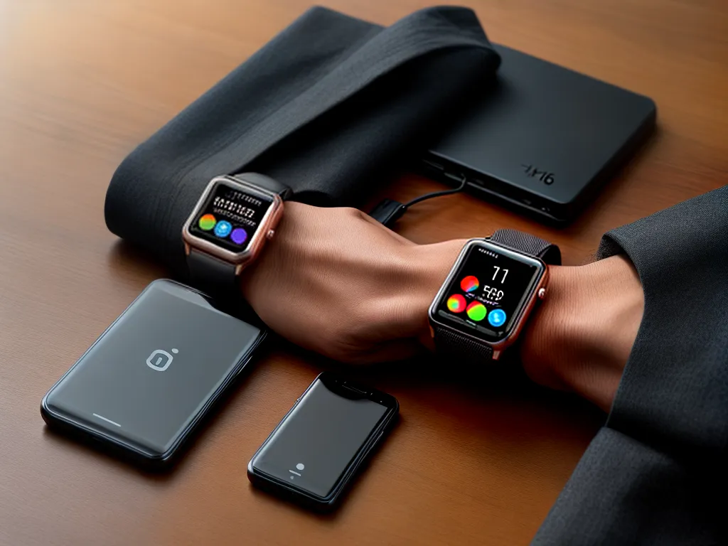 Fotos tecnologia moderna smartwatch fones sem fio