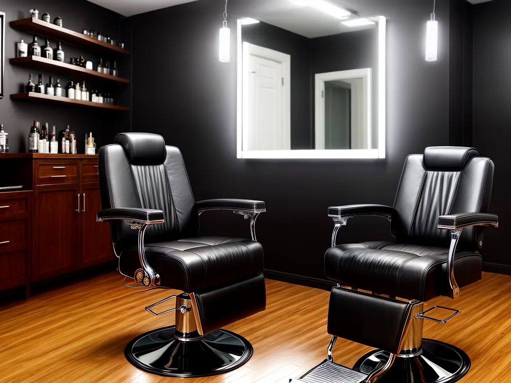 Fotos cadeira barbeiro moderna espelho ferramentas