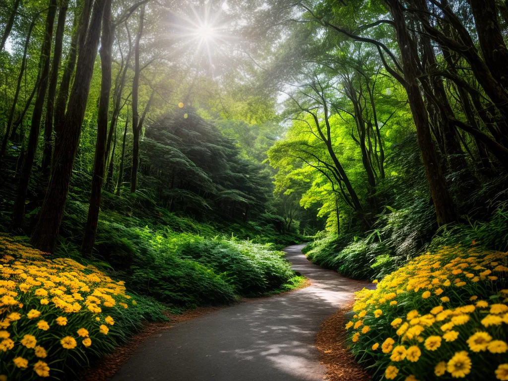 Fotos caminho floresta flores luz