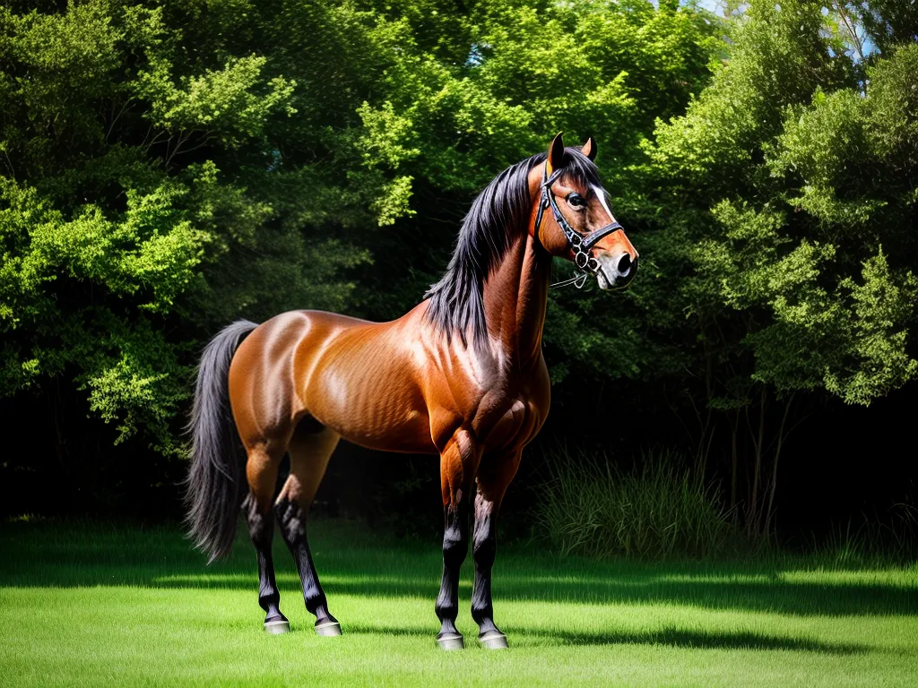 Fotos cavalo pastagem verde majestoso