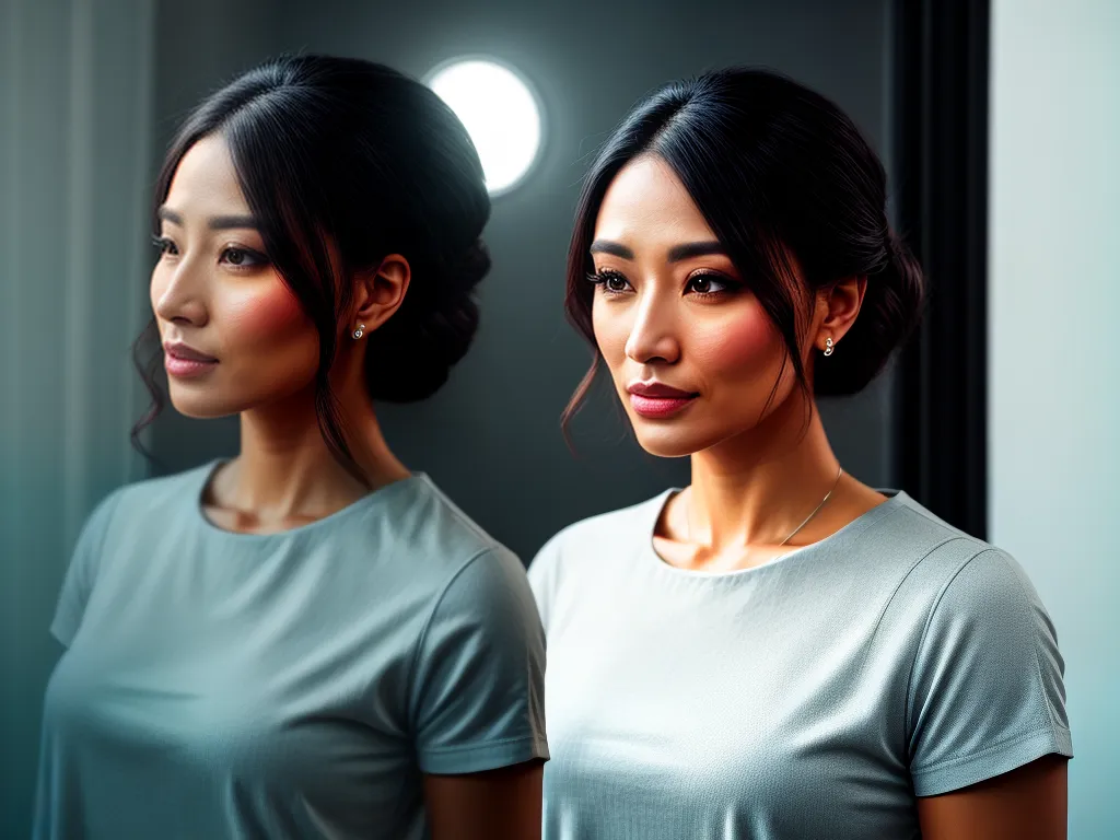 Fotos espelho reflexao palavras negativas positivas