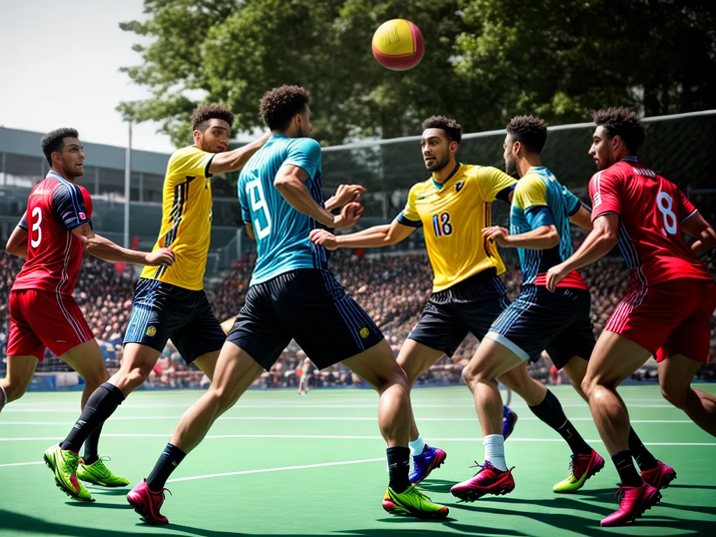 Descubra os benefícios do handebol para a saúde e condicionamento físico Fotos handball adultos jogo intenso