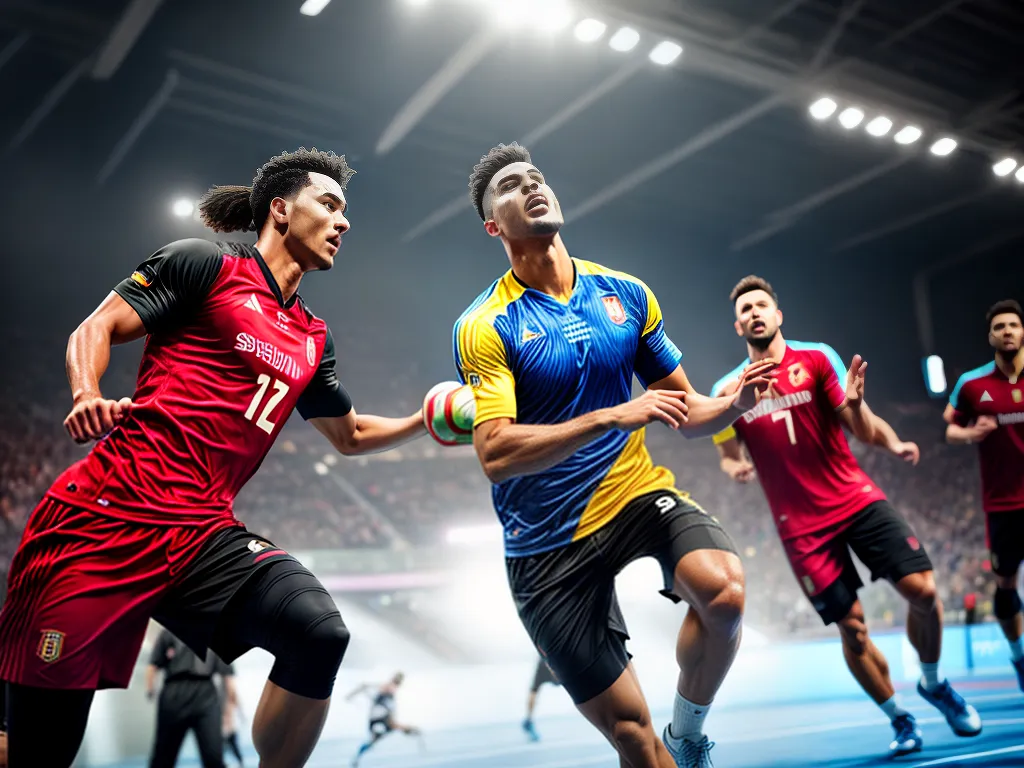 Descubra os benefícios do handebol para a saúde e condicionamento físico 2 Fotos handball atletas jogo intenso