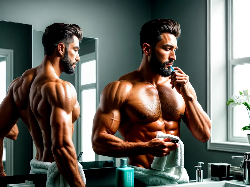 Fotos homem barba espelho grooming