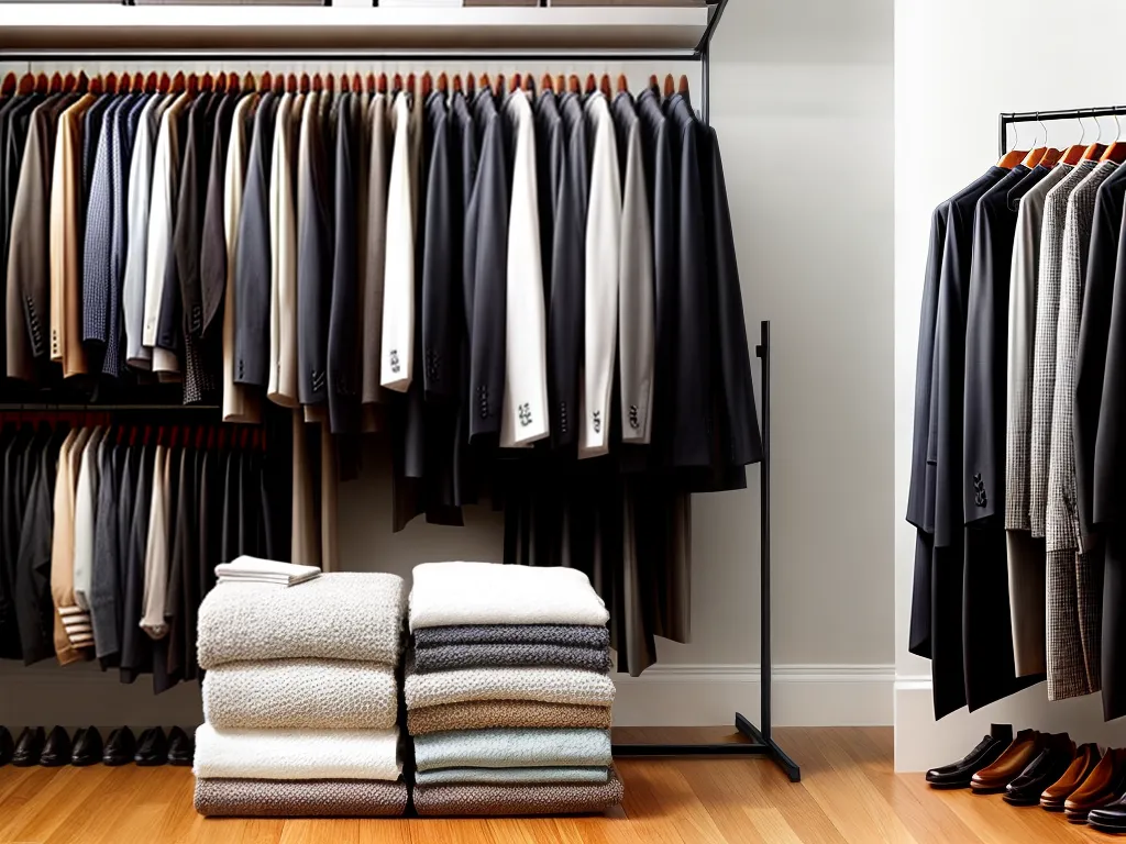 Fotos homem elegante guarda roupa organizado