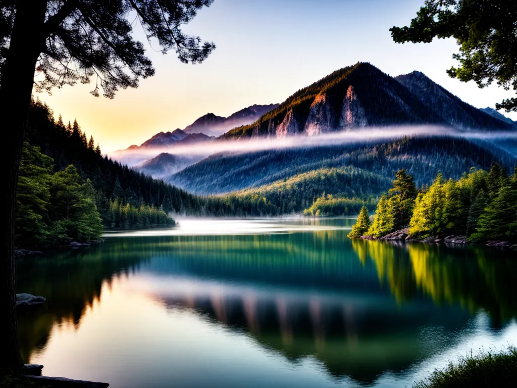 Fotos lago montanhas paz meditacao