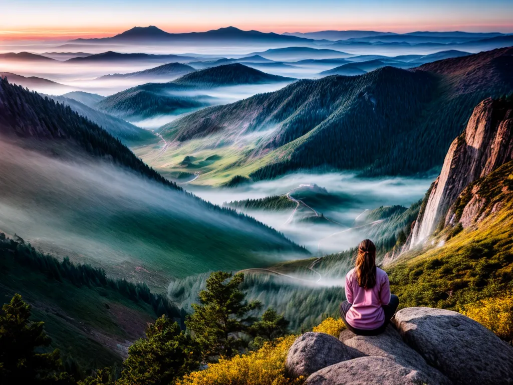 Fotos meditacao montanha amanhecer espiritualidade