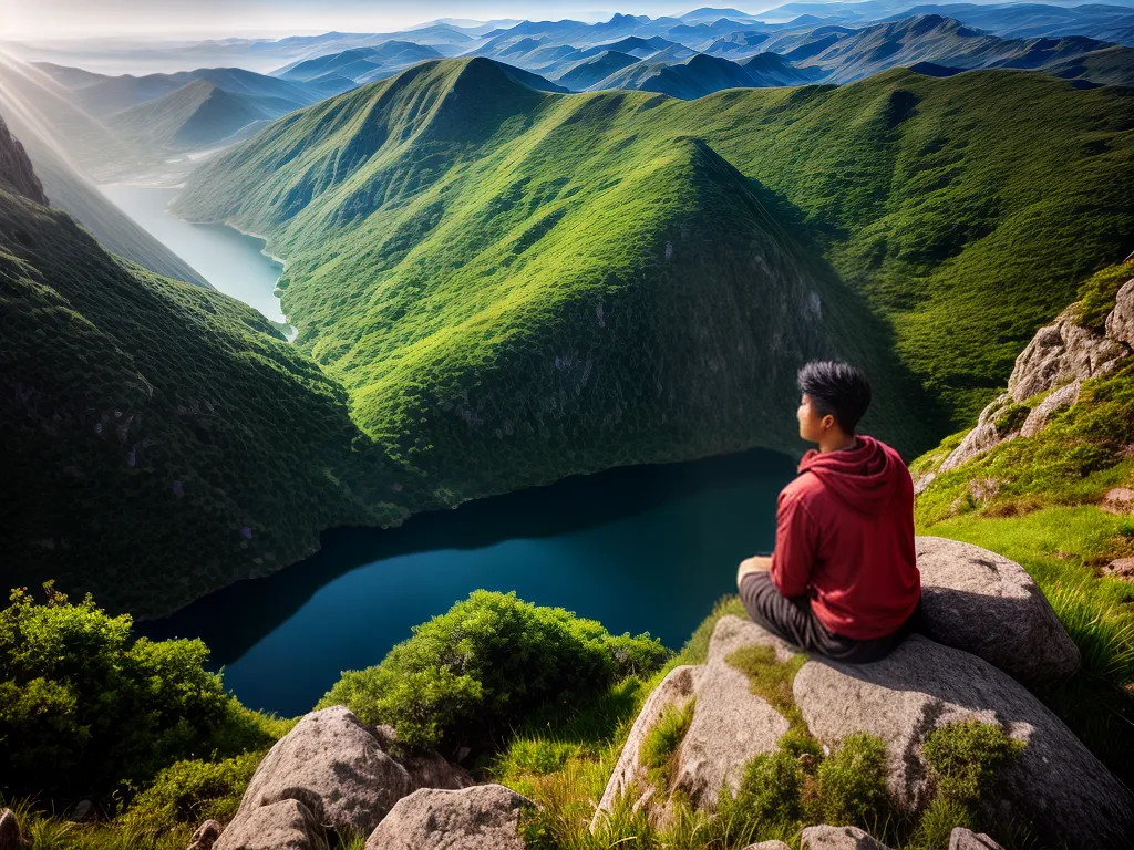 Fotos meditacao montanha verde serenidade 1