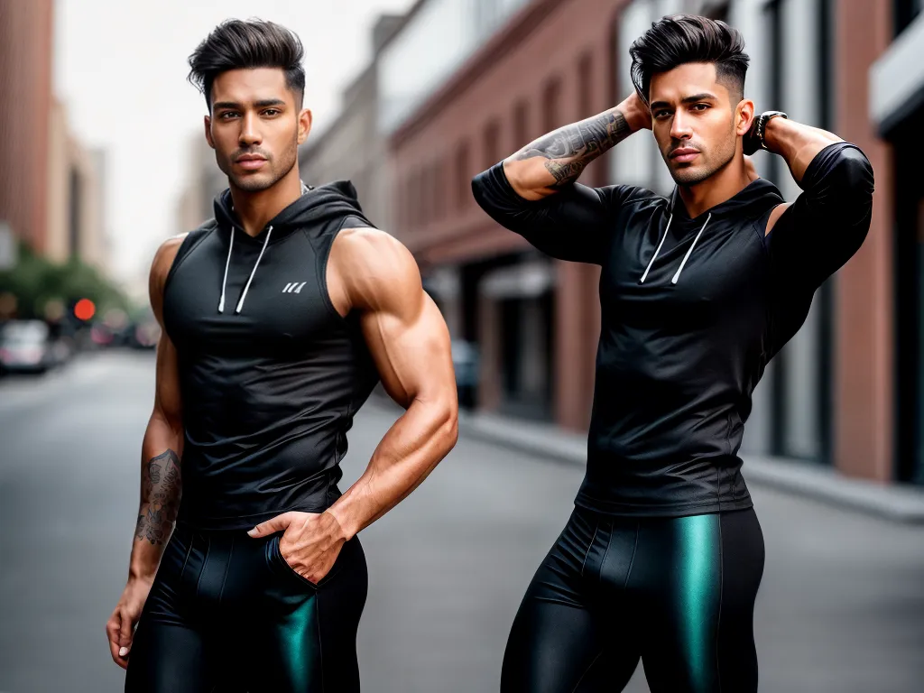 Fotos modelo masculino legging preta estiloso