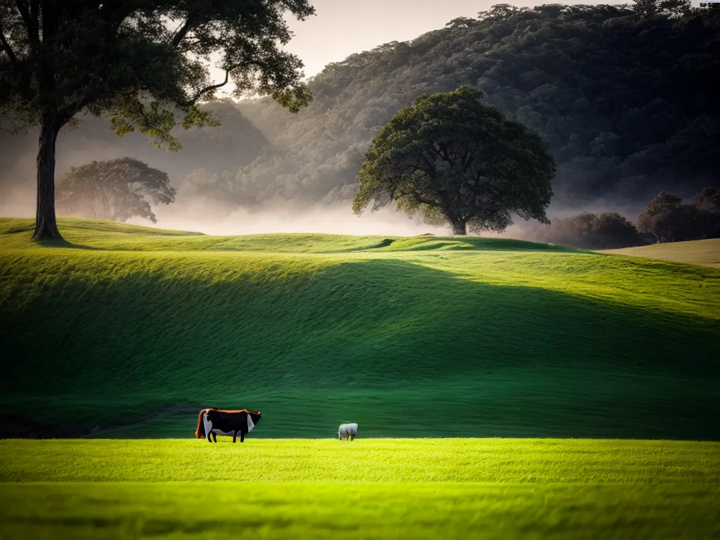 Fotos pasto verde vaca pastoreio saudavel