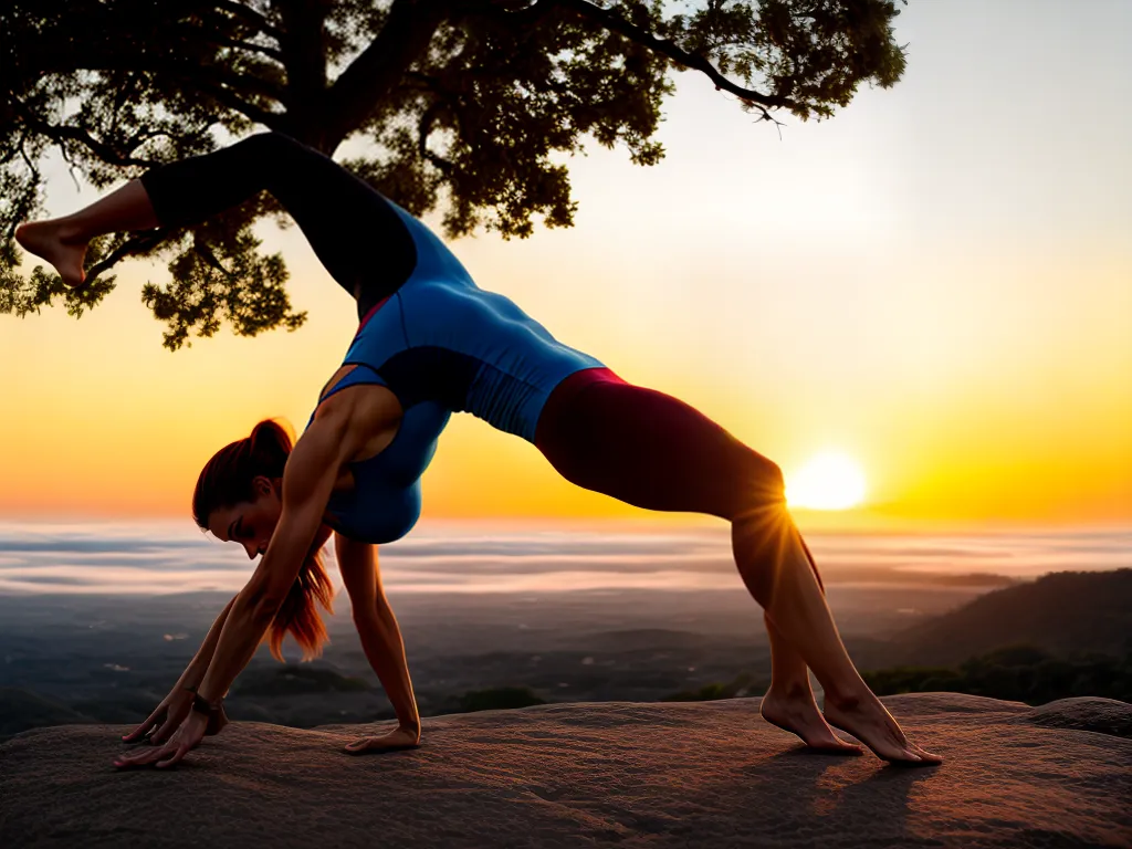 Fotos pessoa yoga pose por do sol