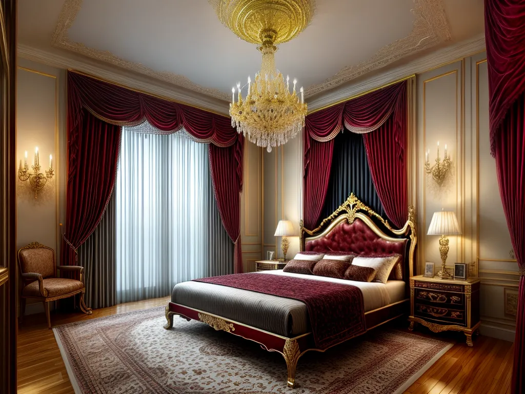 Fotos quarto luxuoso veludo cortinas cama rei