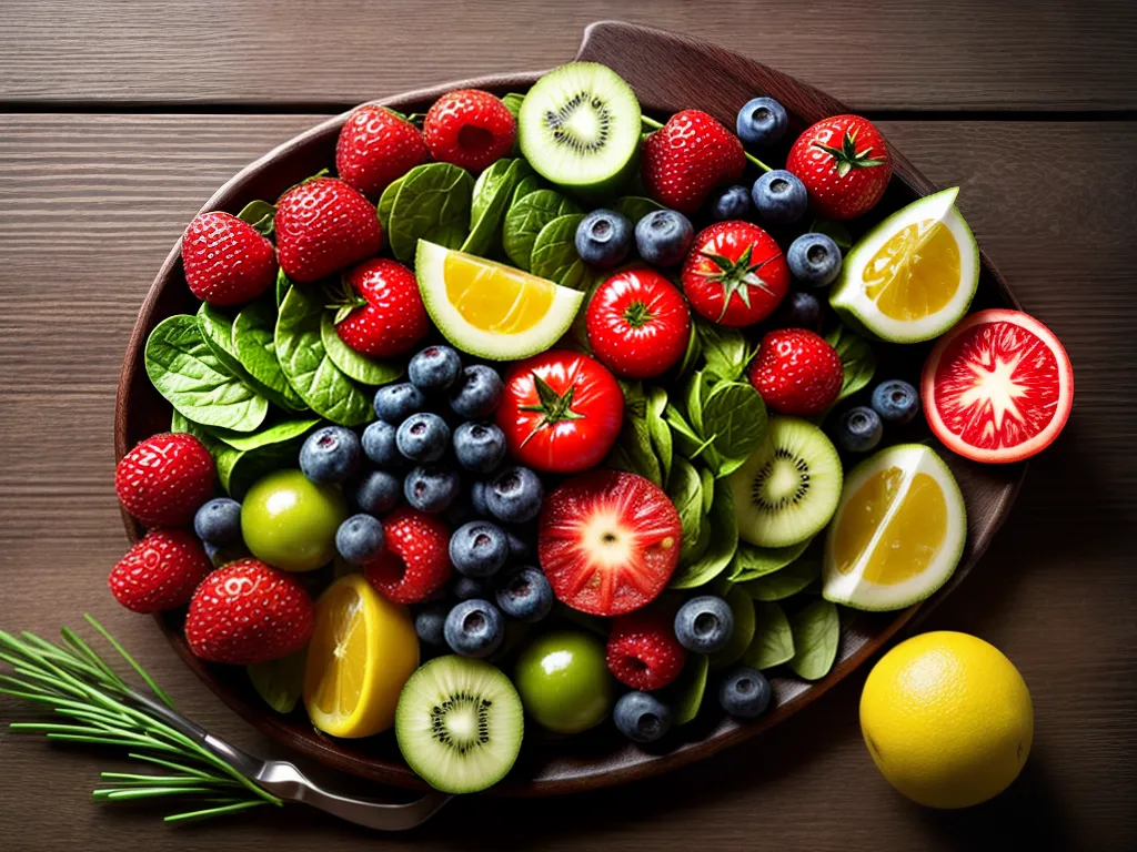 Fotos salada fresca frutas legumes coloridos